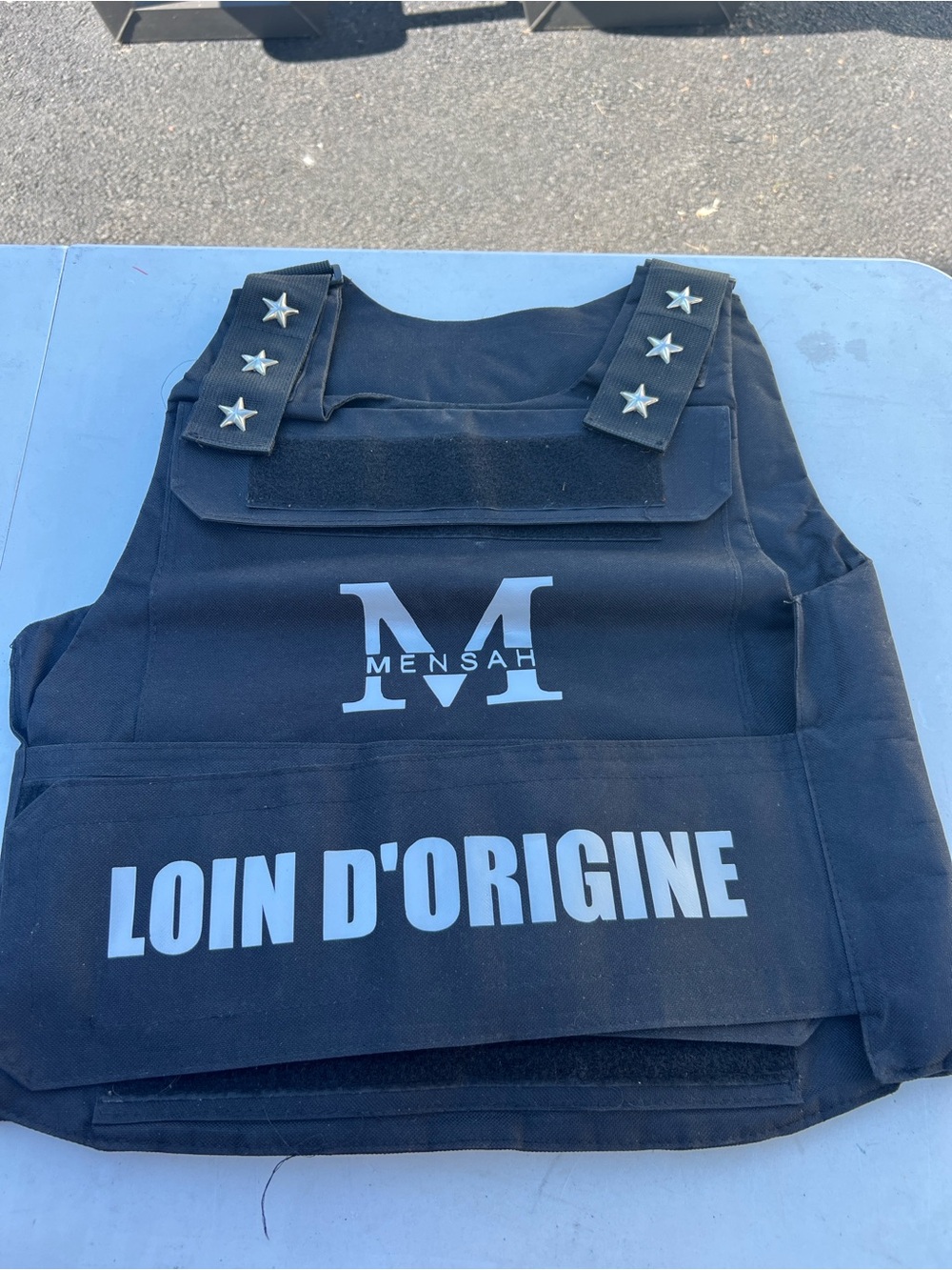 MENSAH Clothing Loin D'Origine Black Tactical Fashion Vest Streetwear Size M/L